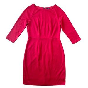 THE LIMITED Red Fitted Straight  3/4 Sleeve Career Sheath Dress Sz 6
